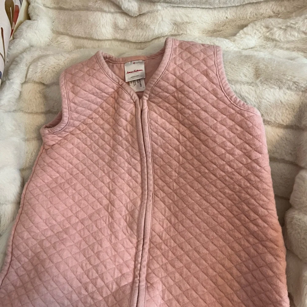 Hanna Andersson M Light Pink 100% Organic Minimal Clean Girl Wearable Sleep Sack